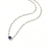 The Paperclip Bezel Necklace | Lab-Grown Blue Sapphire