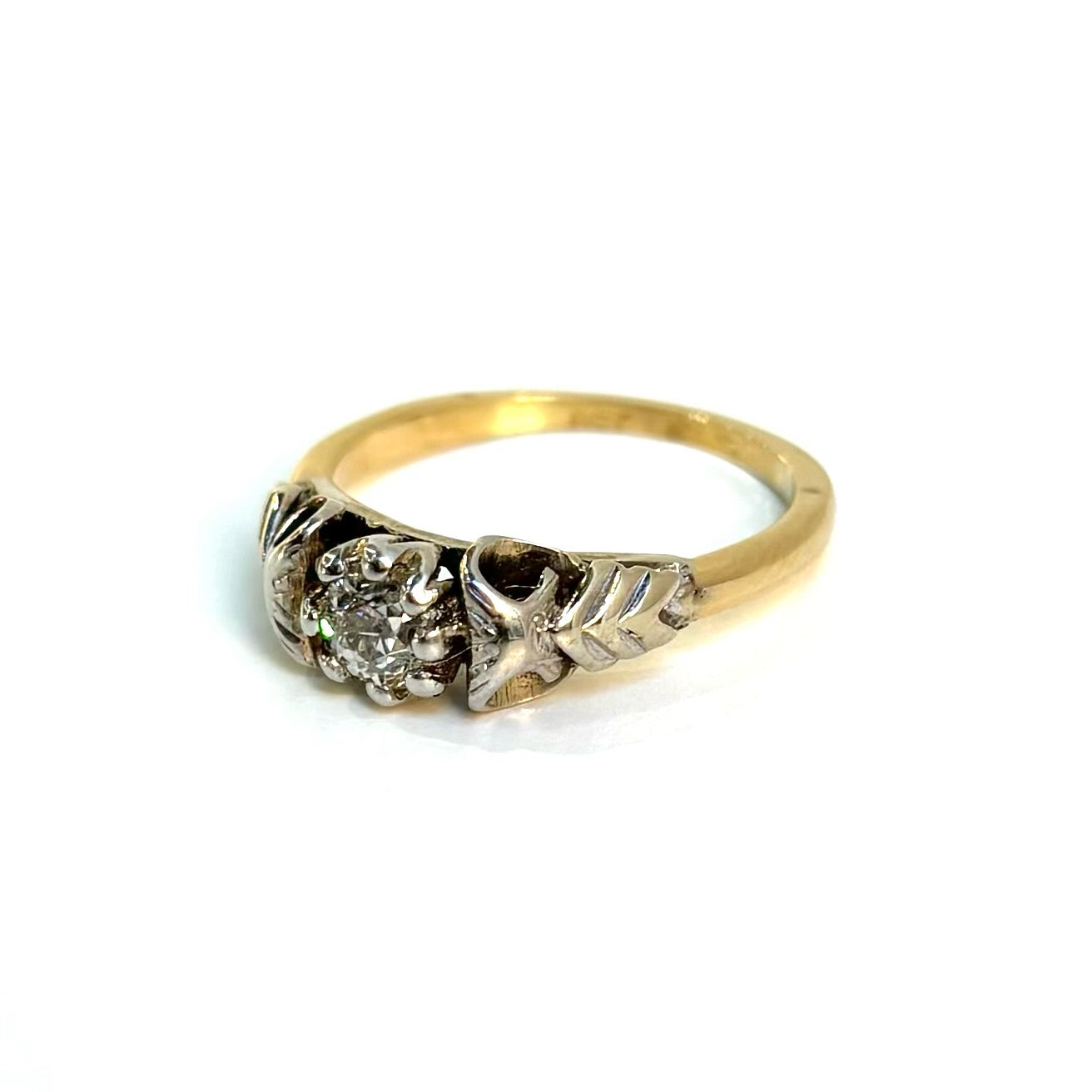 0.35CT Old European Cut Diamond Arrow Tree Ring | Vintage