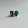 Emerald Cut Bezel Earrings