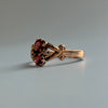 Garnet and Diamond Split-Shank Ring