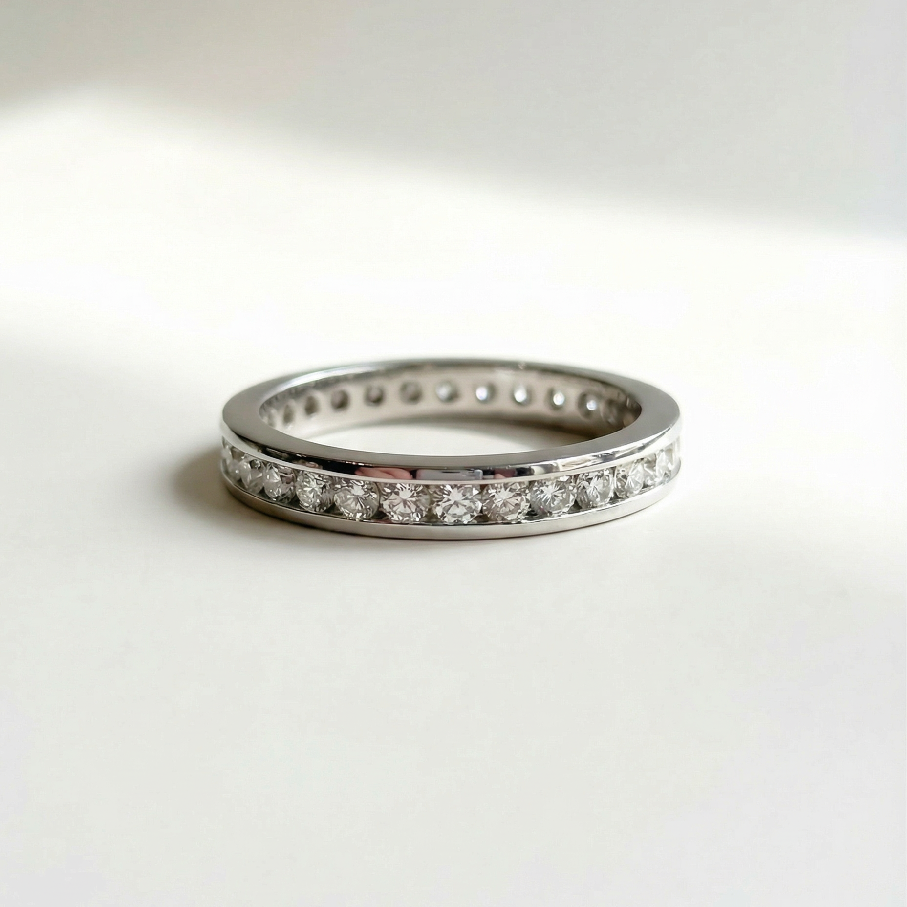 1.0CTW Channel Set Diamond Eternity Band | 14K White Gold