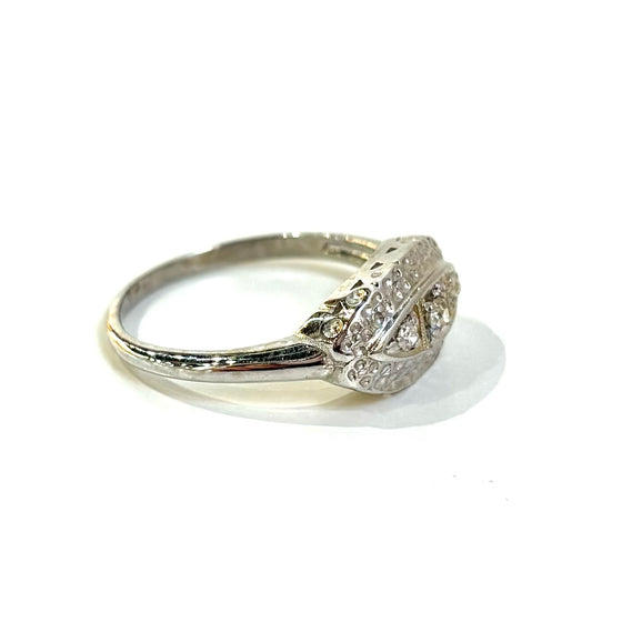 Art Deco Diamond Three Stone Ring .10 ct