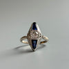 1920 Bullet Cut Sapphire Ring