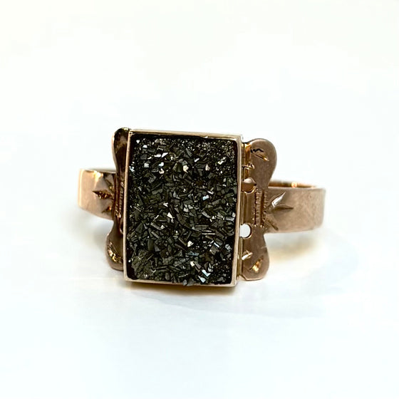 Yellow Gold Pyrite Ring