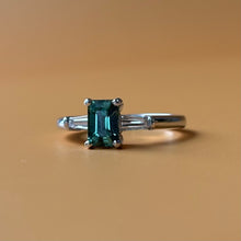  Green Sapphire Three-Stone Ring