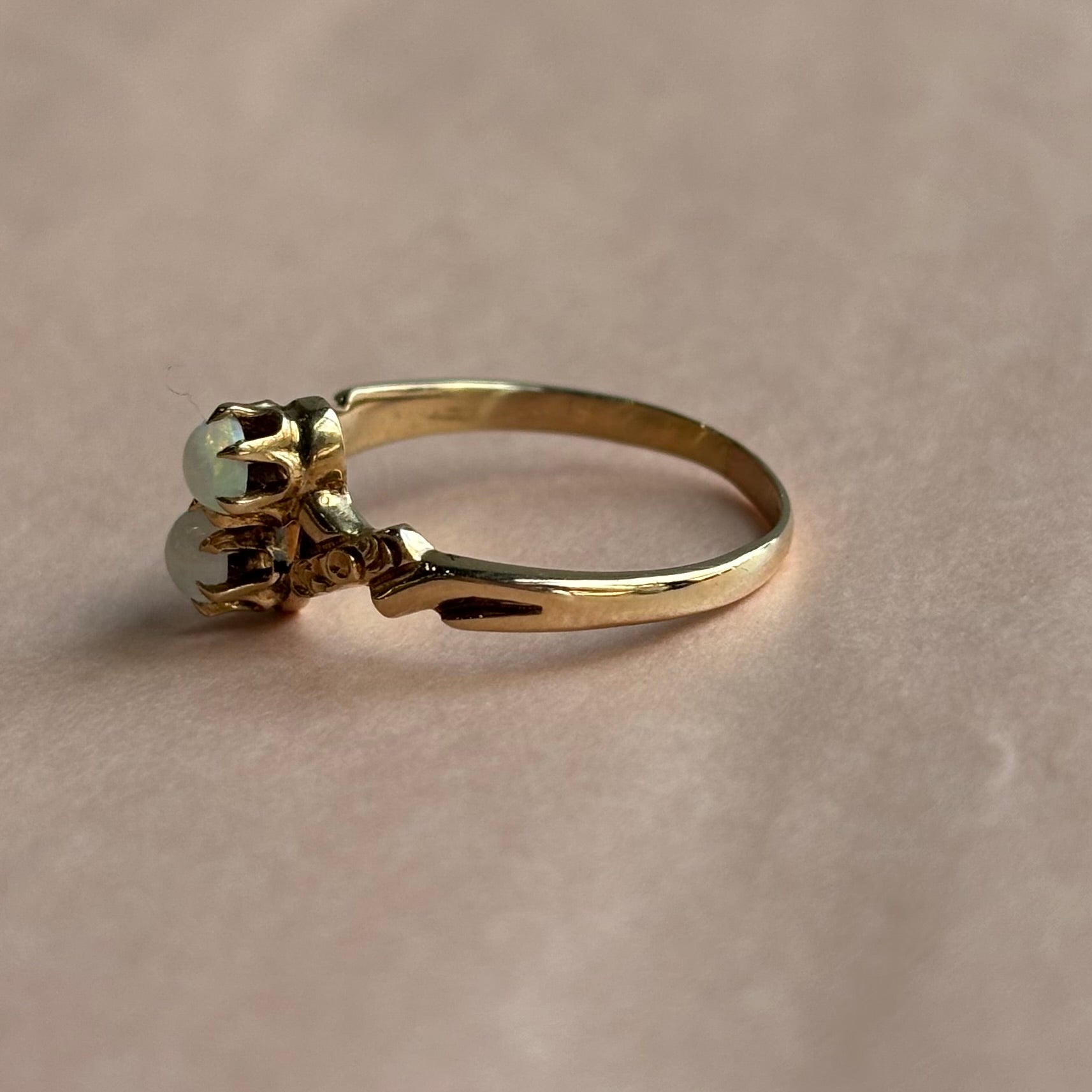 Double Opal Ring | 10K Yellow Gold | Vintage