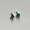 Princess Cut Emerald Earrings