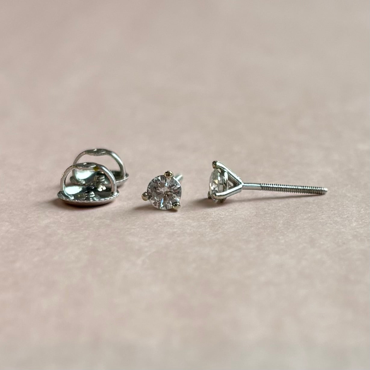 Natural Diamond Stud Earrings | 0.33 CTW | 14K White Gold | D Color, VS1 Clarity