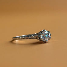  Antique Curve Vine Diamond Solitaire .38 ct