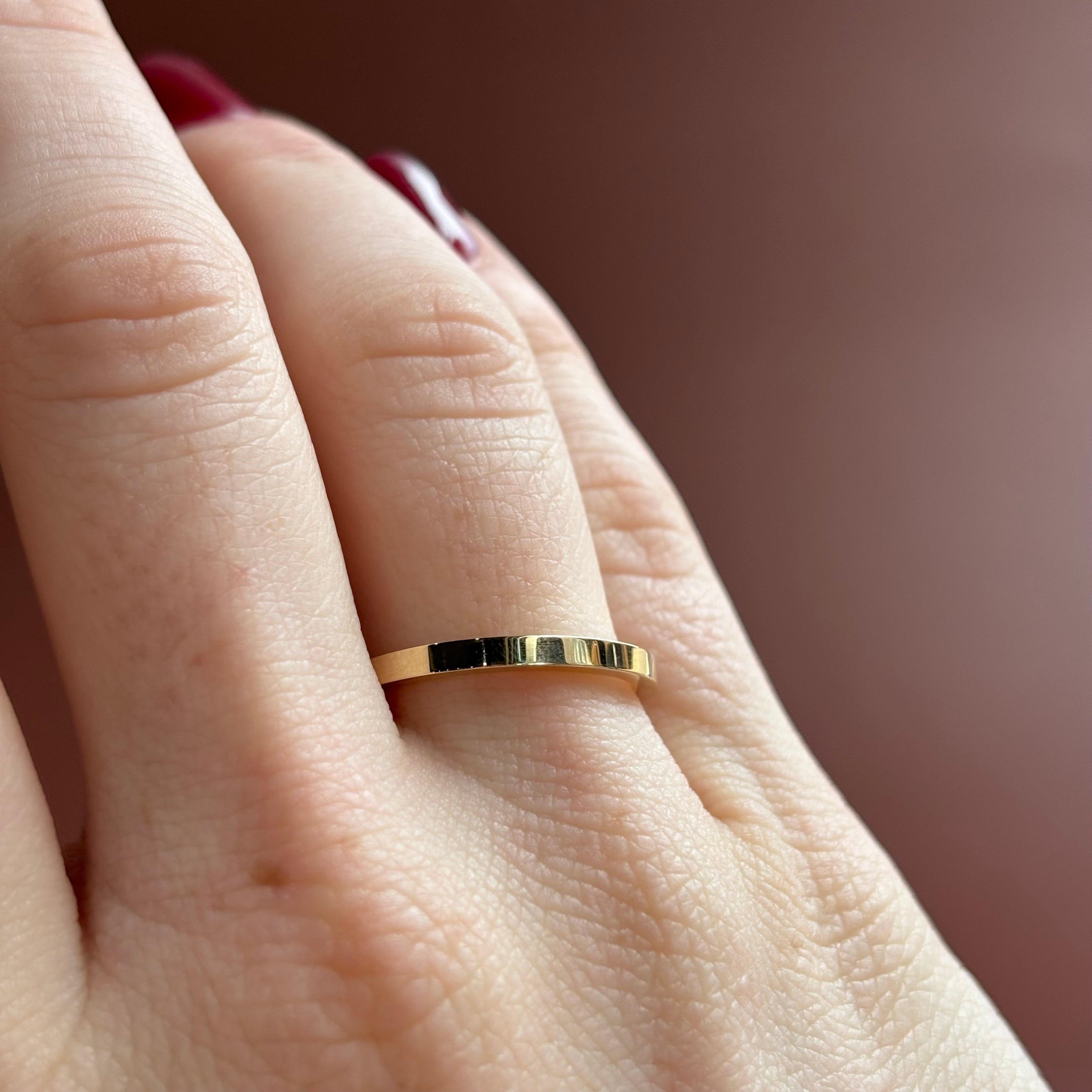 Flat Band | 14K Yellow Gold | 2mm Width