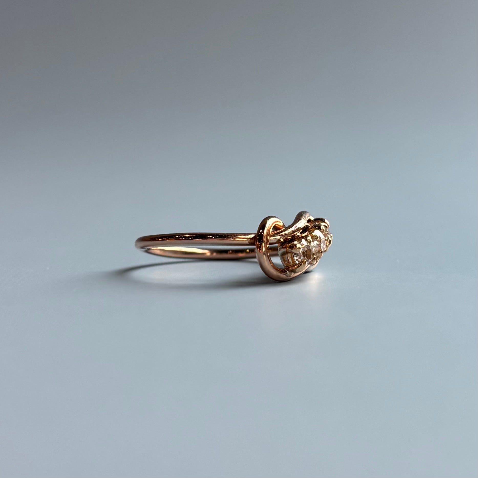 Victorian 0.30 CTW Diamond Snake Ring | 10K Yellow Gold | Vintage