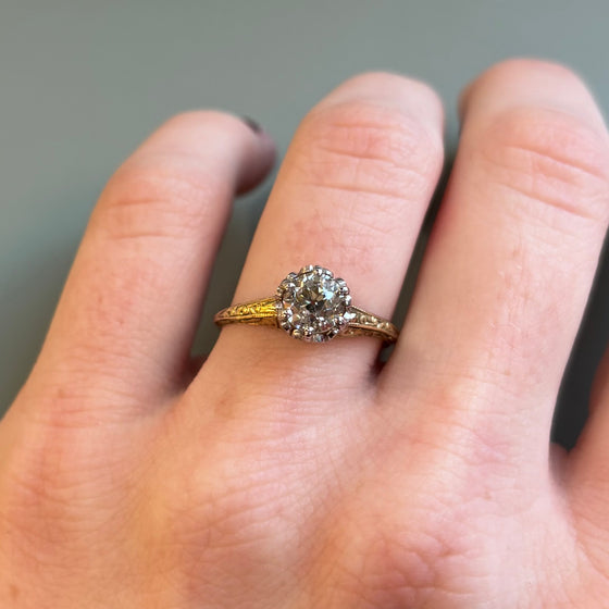 Two-Tone Victorian Diamond Engagement Ring