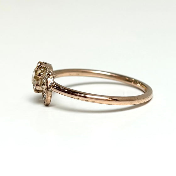 Diamond Ring with Crescent Accent