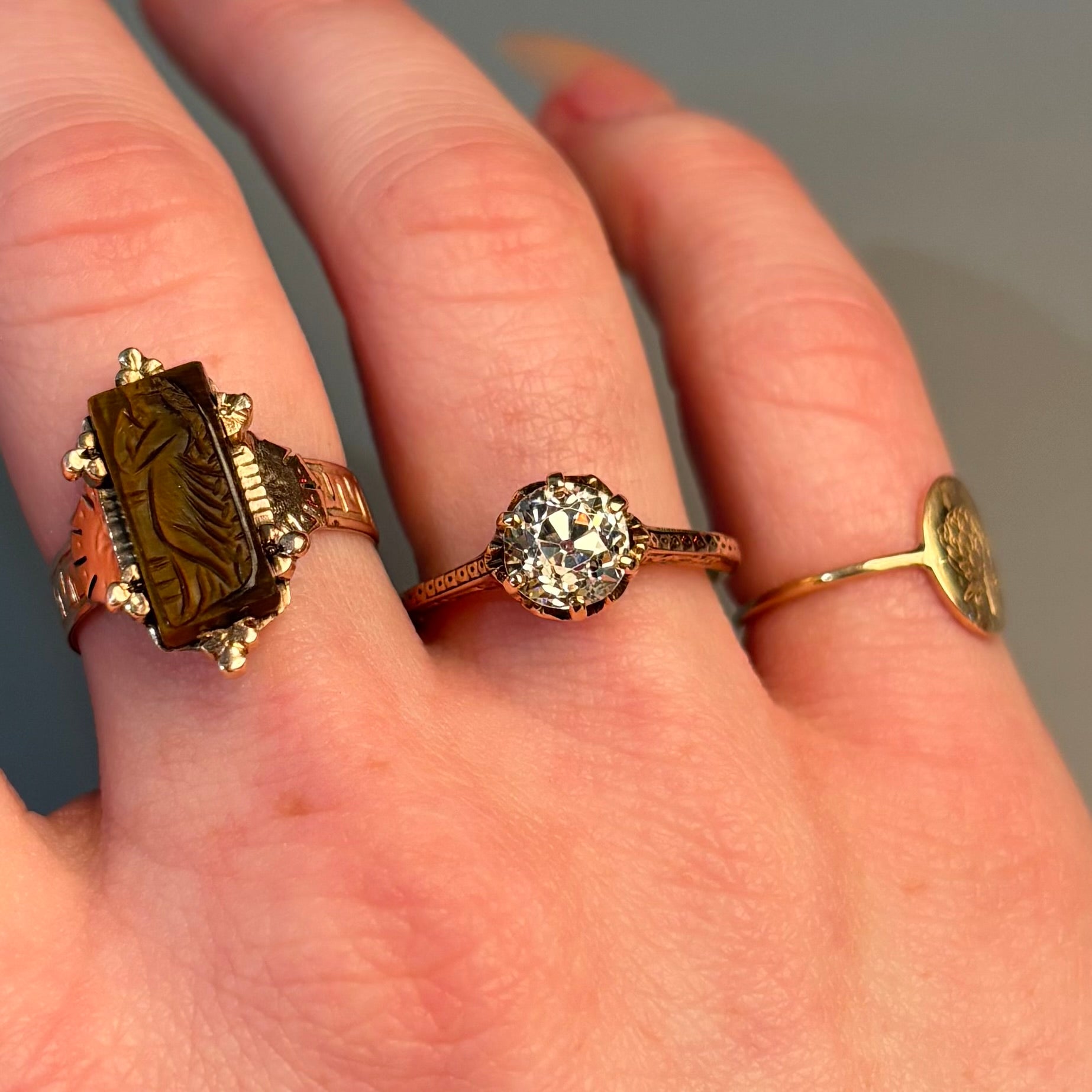 1.50ct Old European Cut Diamond Engagement Ring | 10k Yellow Gold| Vintage