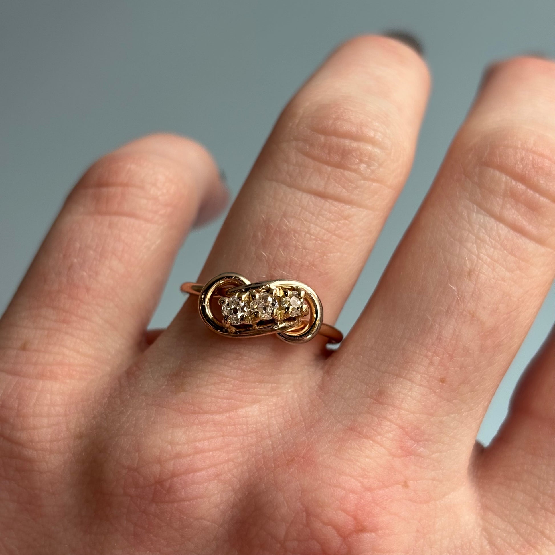 Victorian 0.30 CTW Diamond Snake Ring | 10K Yellow Gold | Vintage