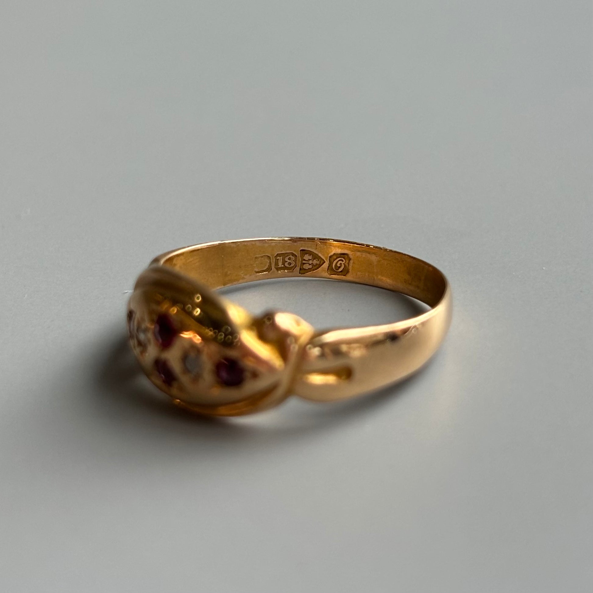 Ruby & Diamond Gypsy Star Ring | 18K Yellow Gold | Vintage