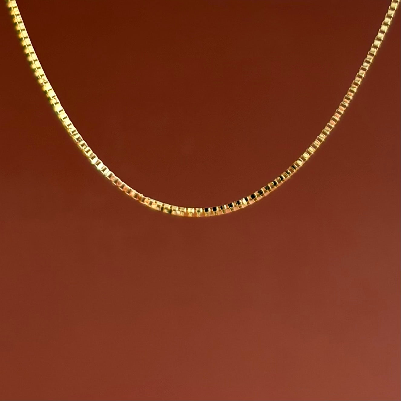 Box Chain Necklace | 14K Yellow Gold | 18"