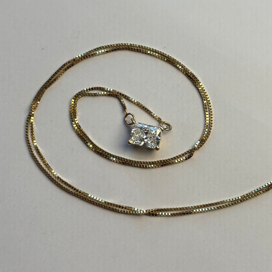 1.09 Radiant East-West Diamond Necklace