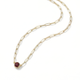 The Paperclip Bezel Necklace | Garnet