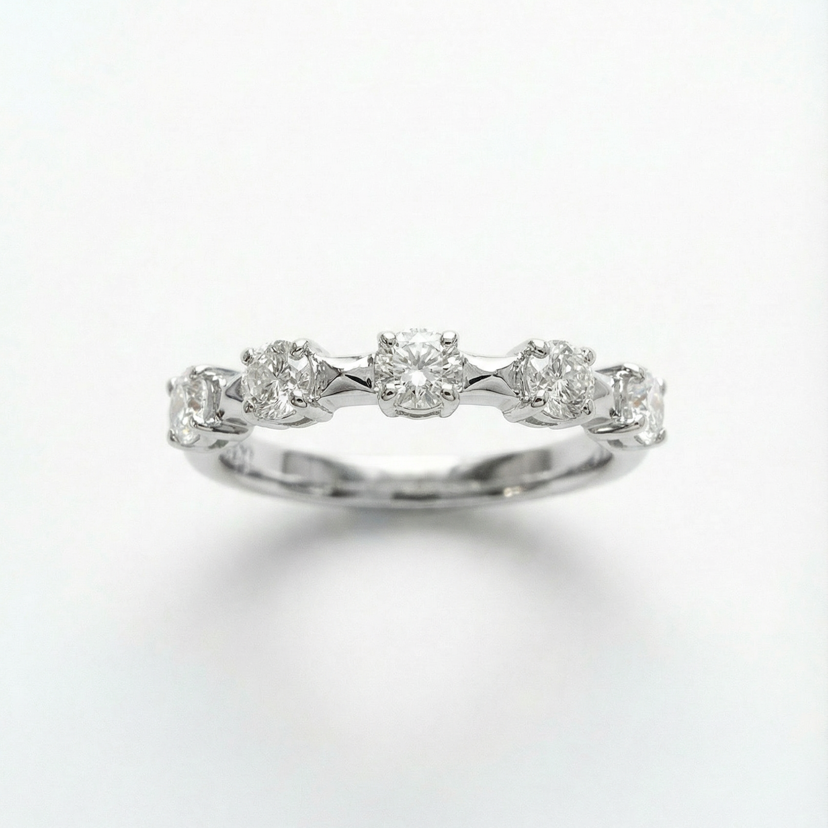 Natural Diamond Five Stone Ring | 0.54 CTW | 14K White Gold | G-H Color, VS1 Clarity