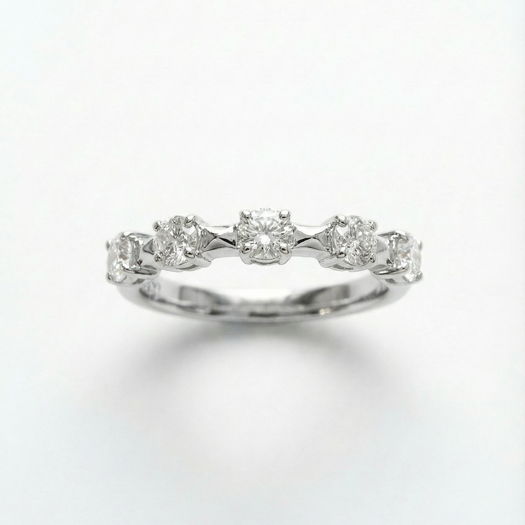 Natural Diamond Five Stone Ring | 0.54 CTW | 14K White Gold | G-H Color, VS1 Clarity