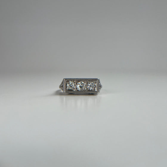 1920 Three Stone Diamond Ring