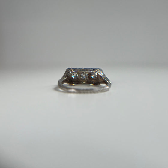 1920 Three Stone Diamond Ring