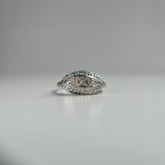 Art Deco Diamond Three Stone Ring .10 ct