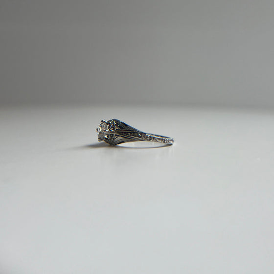 Floral Diamond Engagement Ring .40 ct