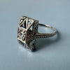 Art Deco Diamond Ring With Sapphire Accents .30 ct