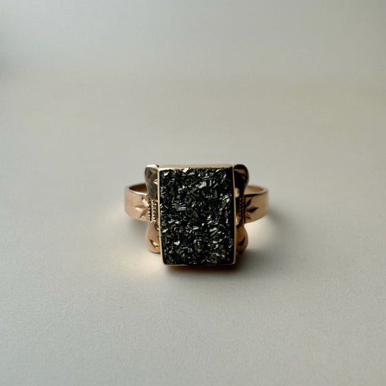 Yellow Gold Pyrite Ring