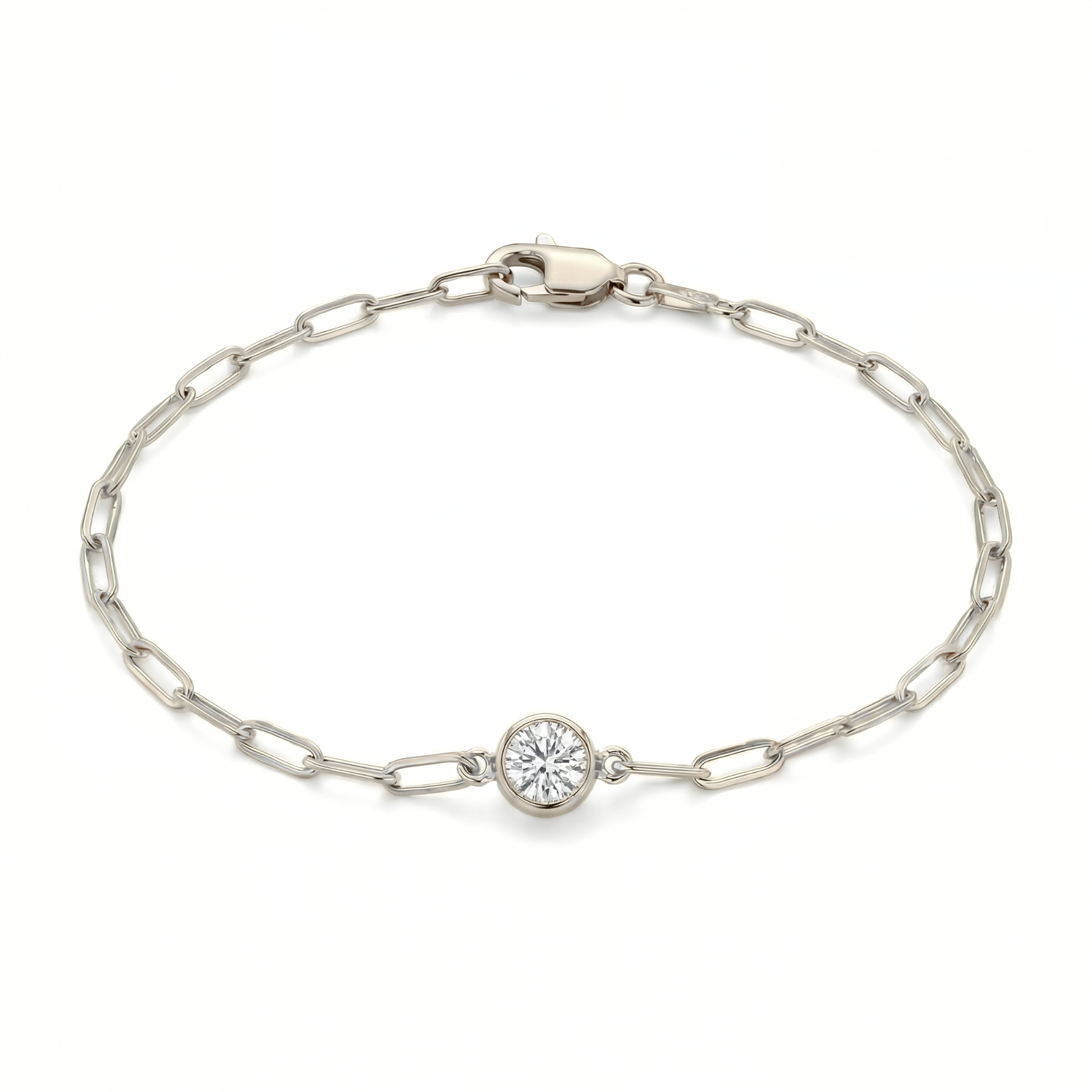 The Paperclip Bezel Bracelet | Lab-Grown Diamond