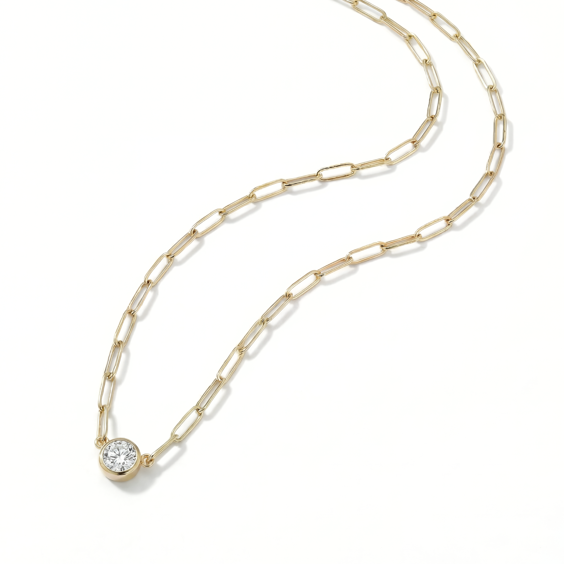 The Paperclip Bezel Necklace | Lab-Grown Diamond