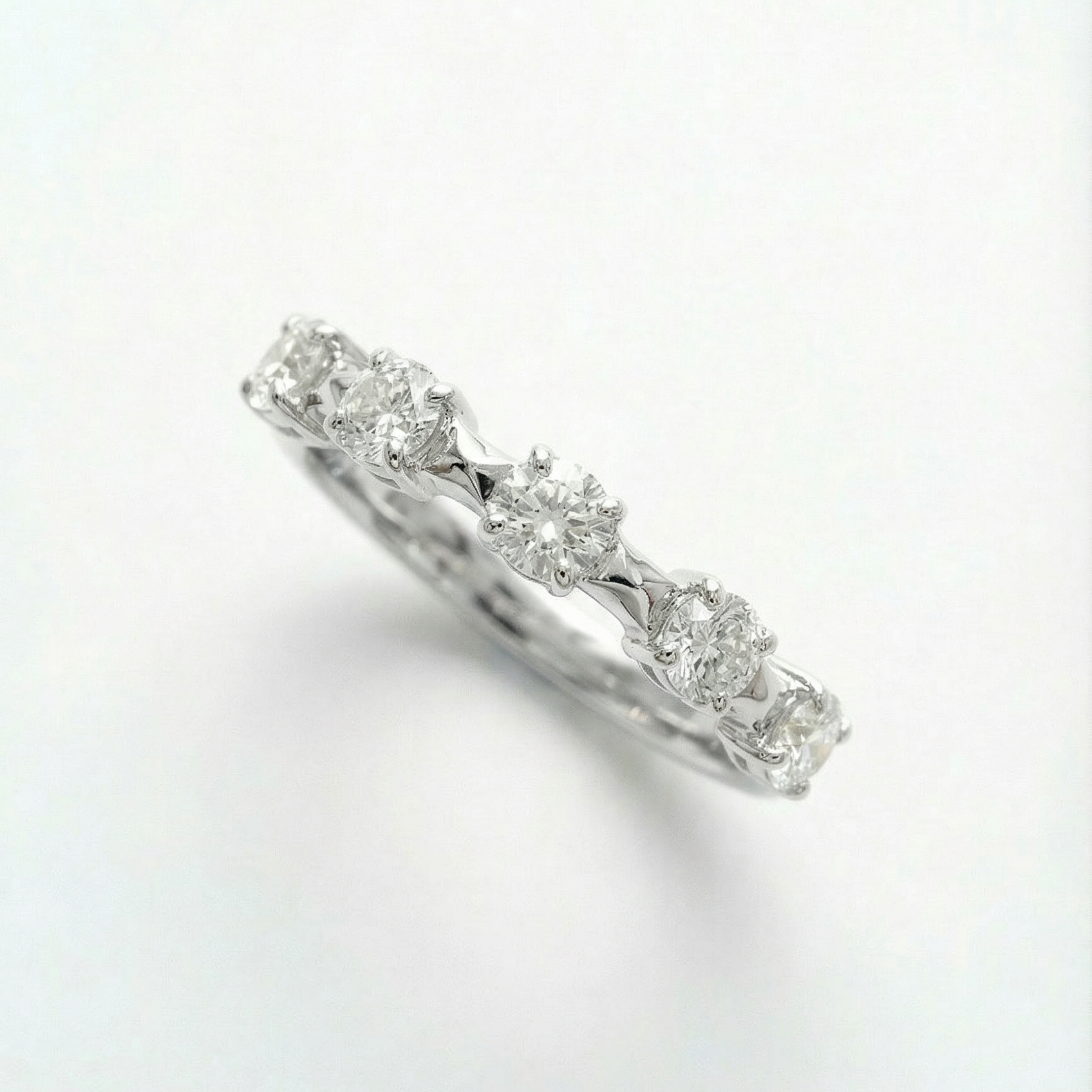 Natural Diamond Five Stone Ring | 0.54 CTW | 14K White Gold | G-H Color, VS1 Clarity