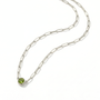 The Paperclip Bezel Necklace | Peridot