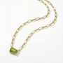 The Gemstone Paperclip Necklace | Peridot