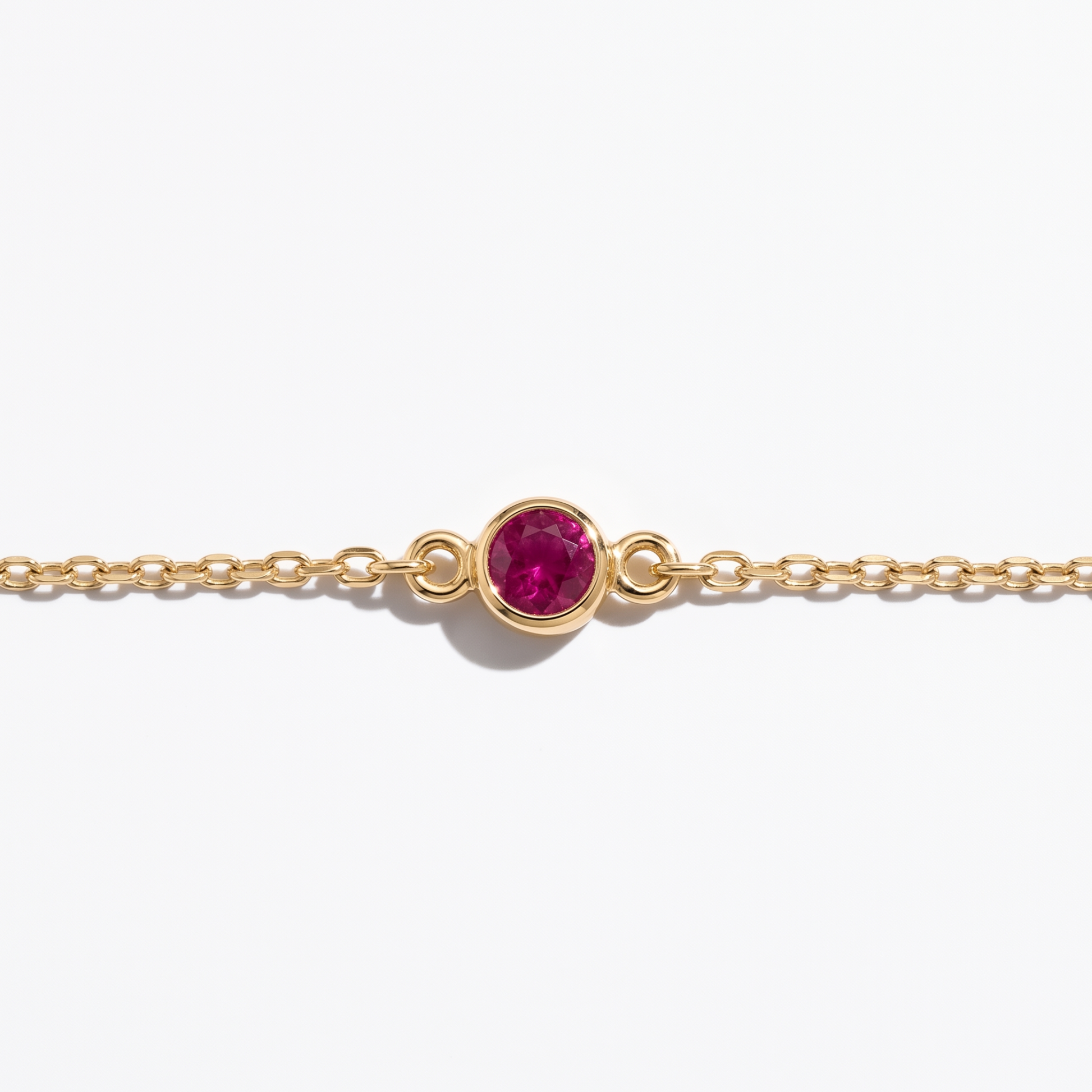 The Sol Bracelet | Lab-Grown Ruby | Cable Chain