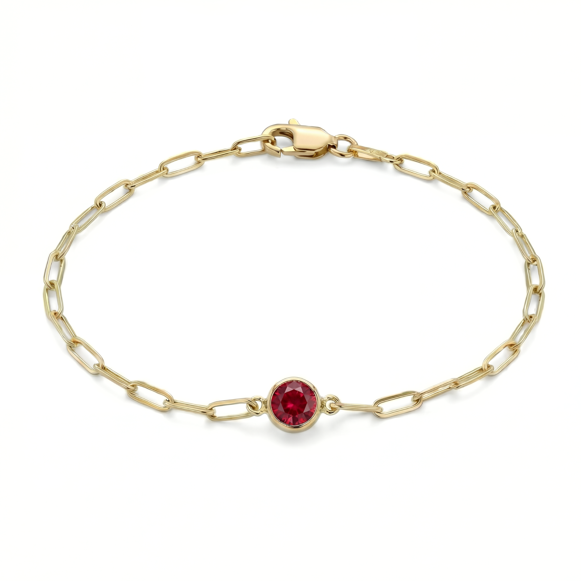 The Paperclip Bezel Bracelet | Lab-Grown Ruby