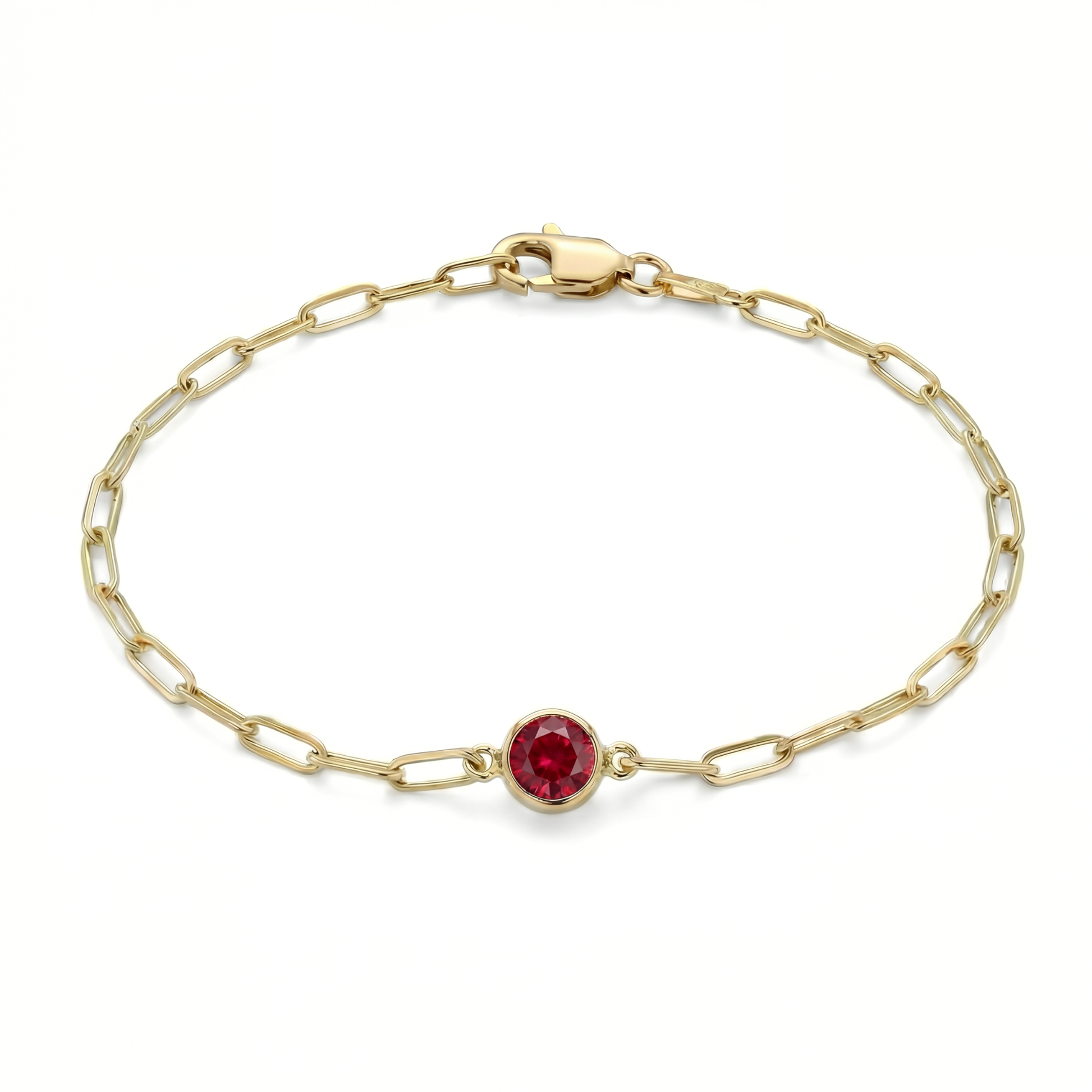 The Paperclip Bezel Bracelet | Lab-Grown Ruby