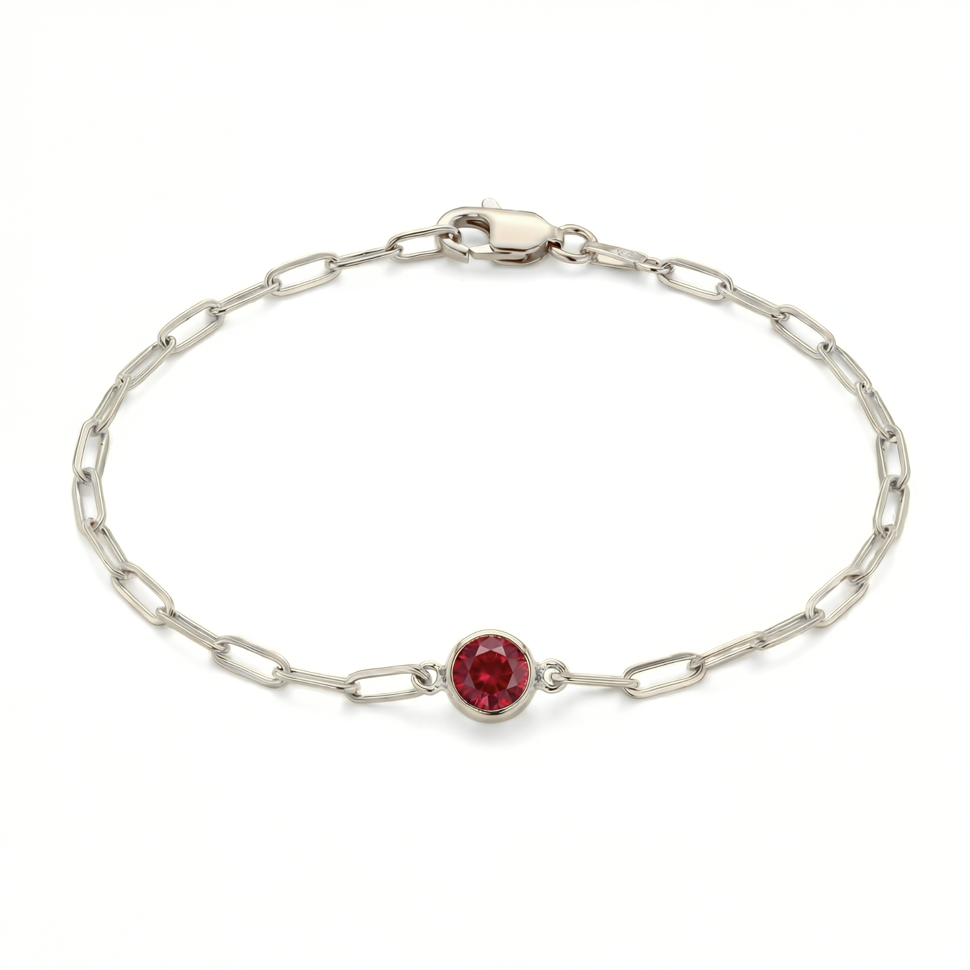 The Paperclip Bezel Bracelet | Lab-Grown Ruby