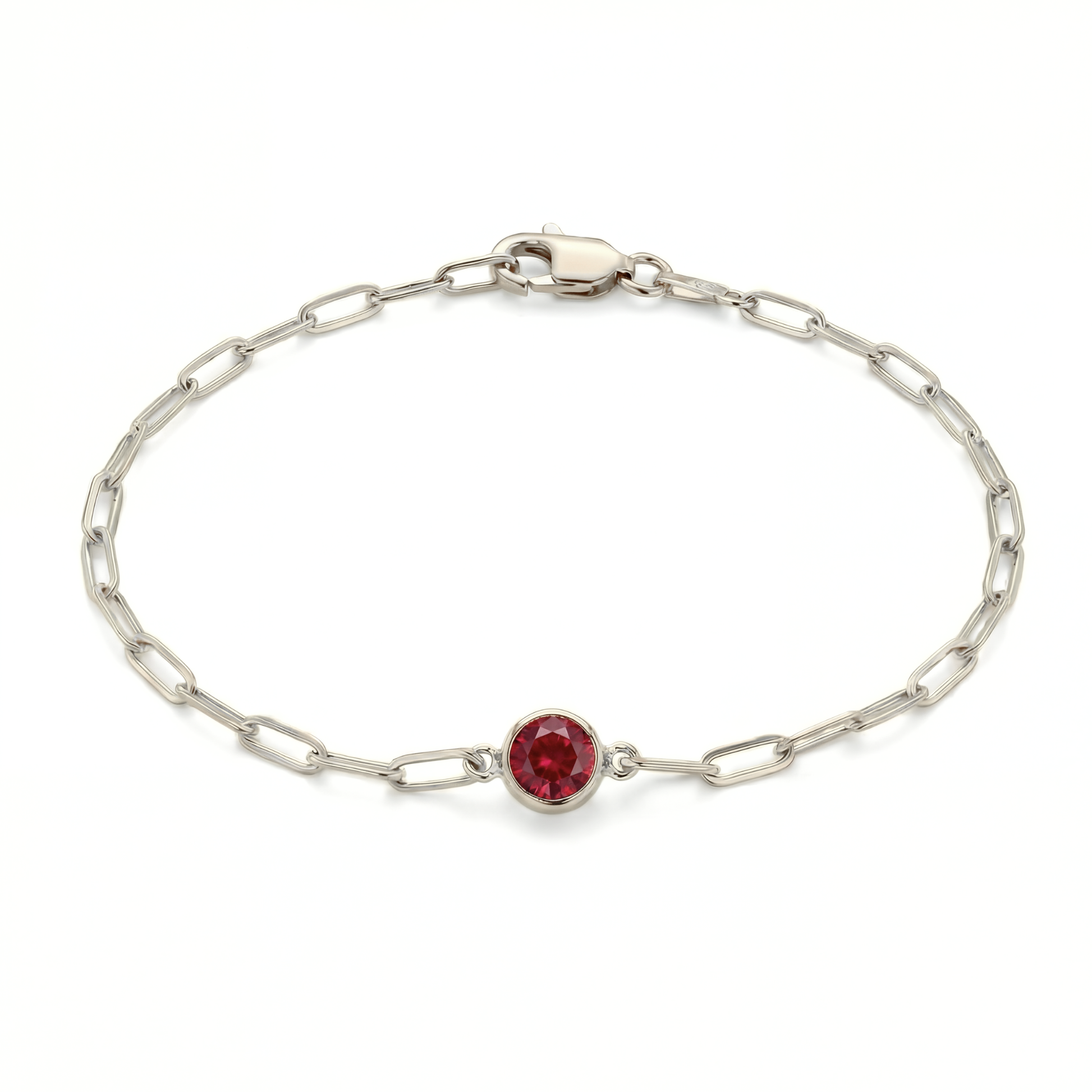 The Paperclip Bezel Bracelet | Lab-Grown Ruby