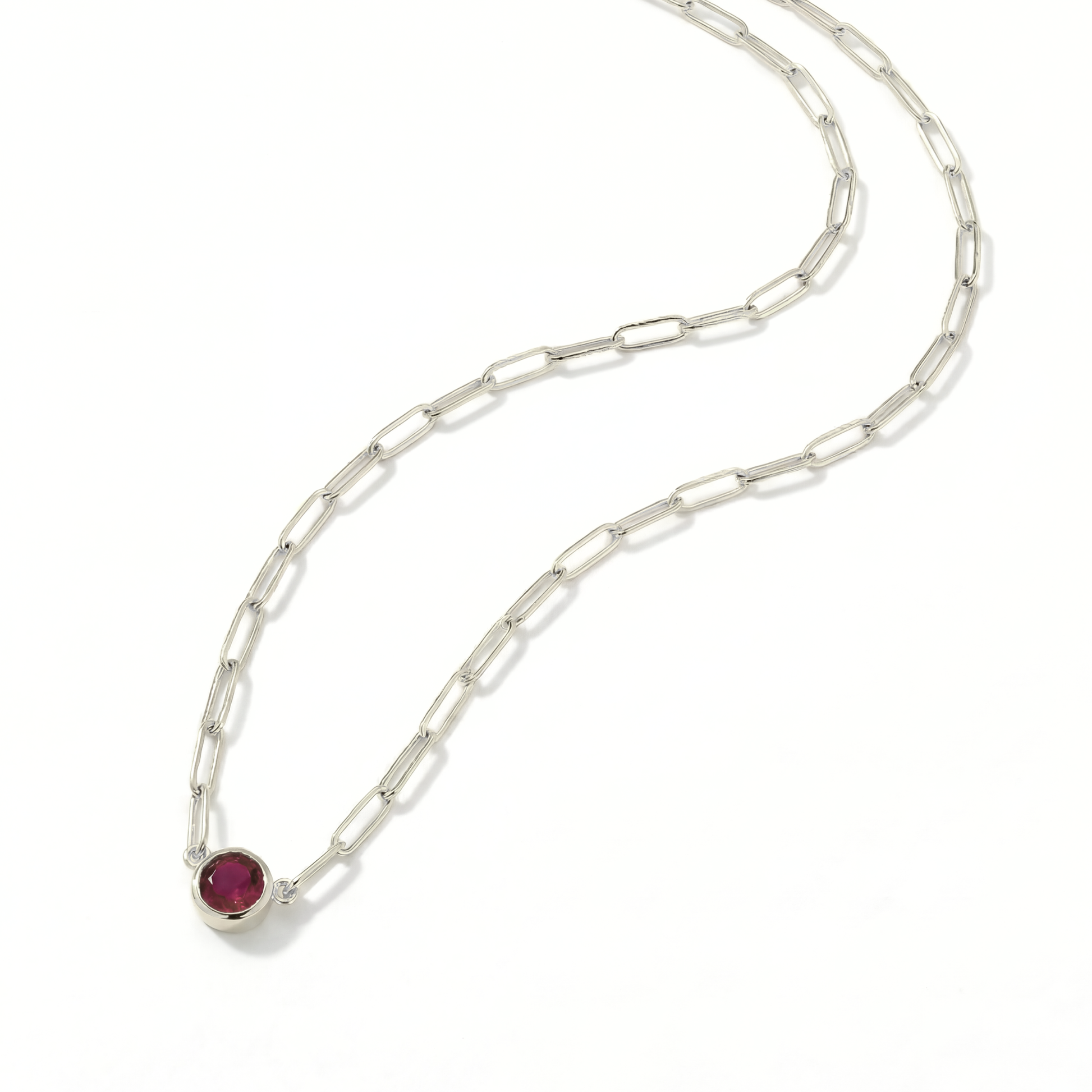 The Paperclip Bezel Necklace | Lab-Grown Ruby