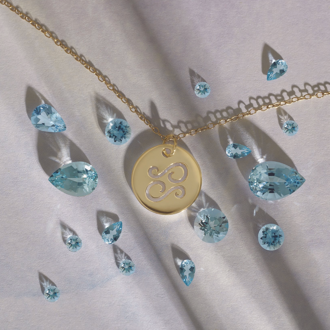 The Zodiac Necklace | Cancer | 14K Gold