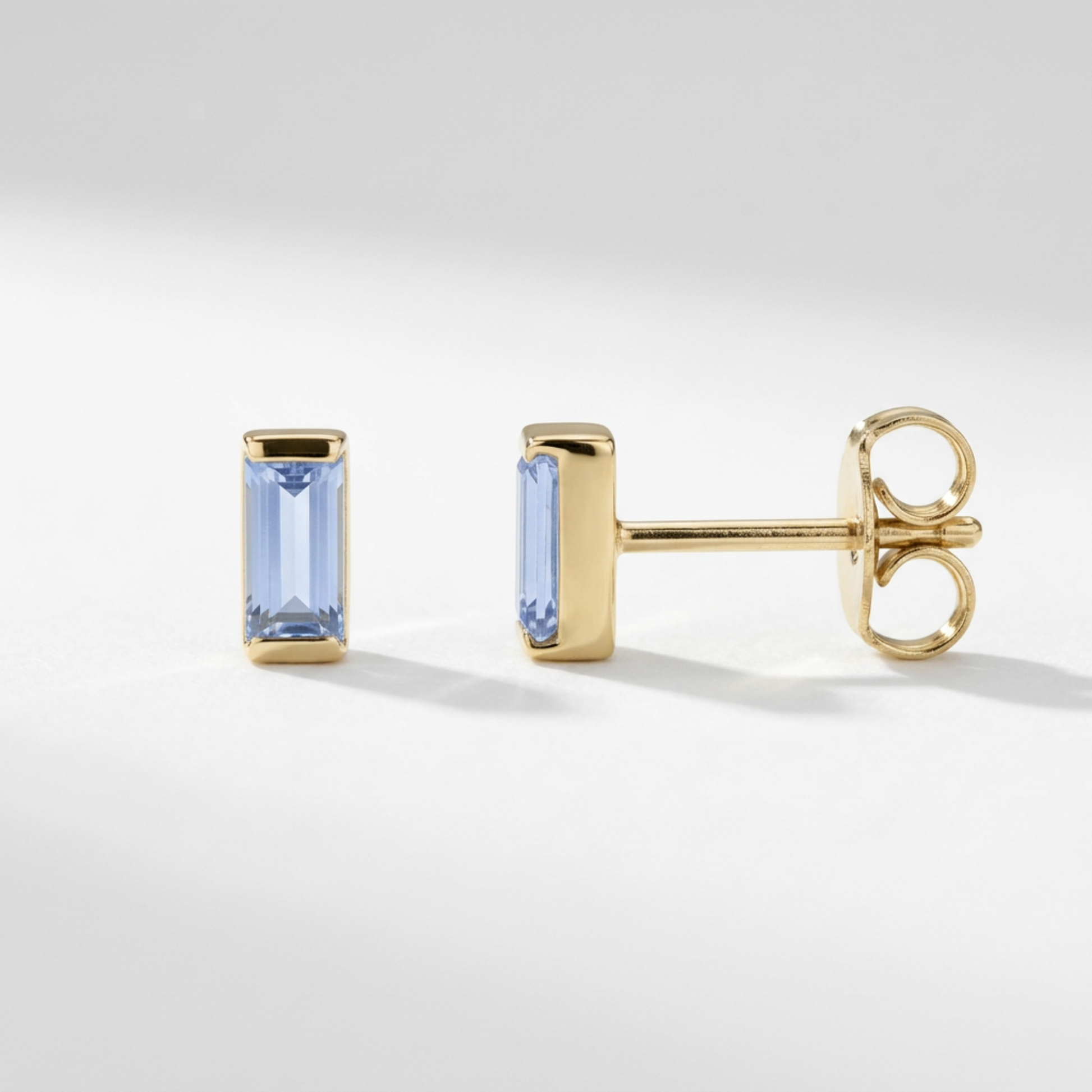 The Baby Baguette Stud | Channel Set