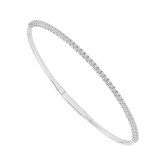 14k White Gold Diamond Flex Bangle .55 cttw