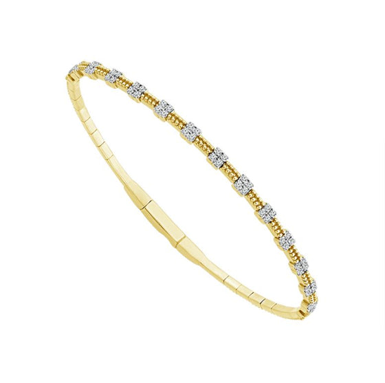 14k Yellow Gold Diamond Flex Bangle .4 cttw