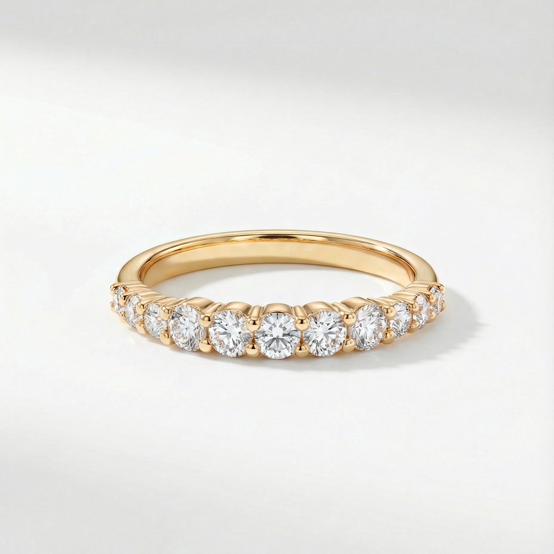 0.50 CTW Natural Diamond Graduated Band | 14K Yellow Gold