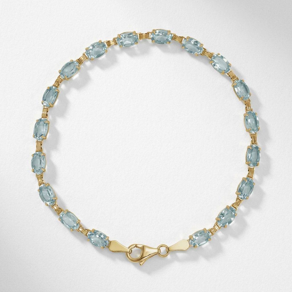 The Solstice Bracelet | Sky Blue Topaz | 14K Yellow Gold